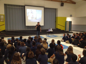 Presentation time at Alice Smith School.